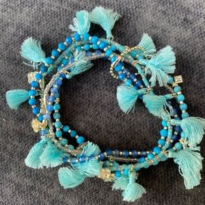Kendra Scott Turquoise Tassel Stretch Bracelets